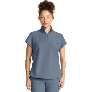 Healing Hands Scrubs for Women Scrub Top with Zip Stand Collar 360° Stretch HH752(Twilight Blue)