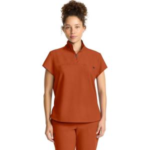 Healing Hands Scrubs for Women Scrub Top with Zip Stand Collar 360° Stretch HH752(Warm Sunrise)