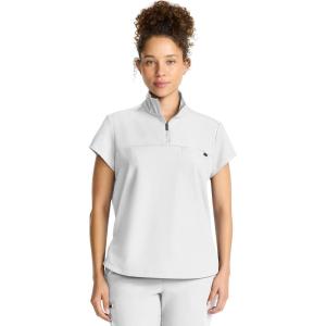 Healing Hands Scrubs for Women Scrub Top with Zip Stand Collar 360° Stretch HH752(White Gardenia)