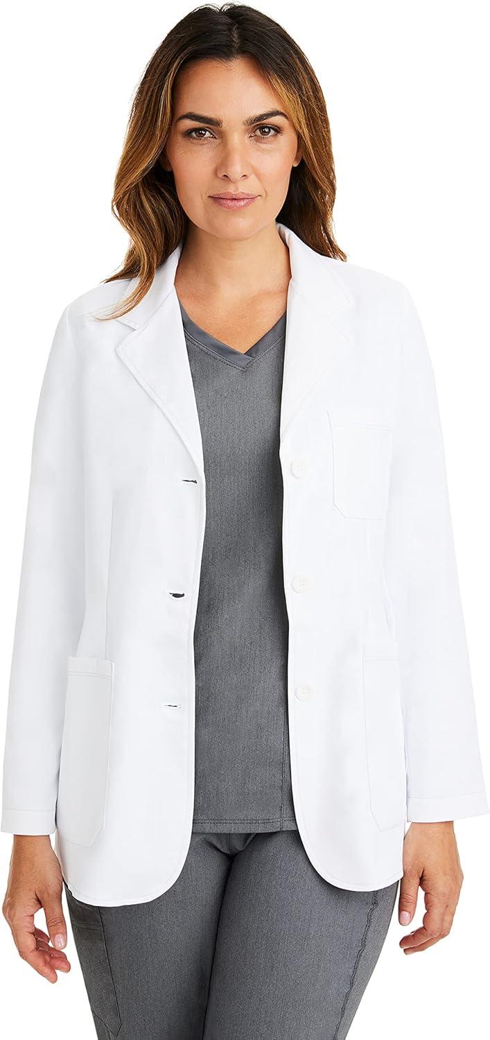 imageHealing Hands Lab Coat for Mens Luke Labcoat With 5 Pockets ampamp 2way Stretch Fabric 5151White