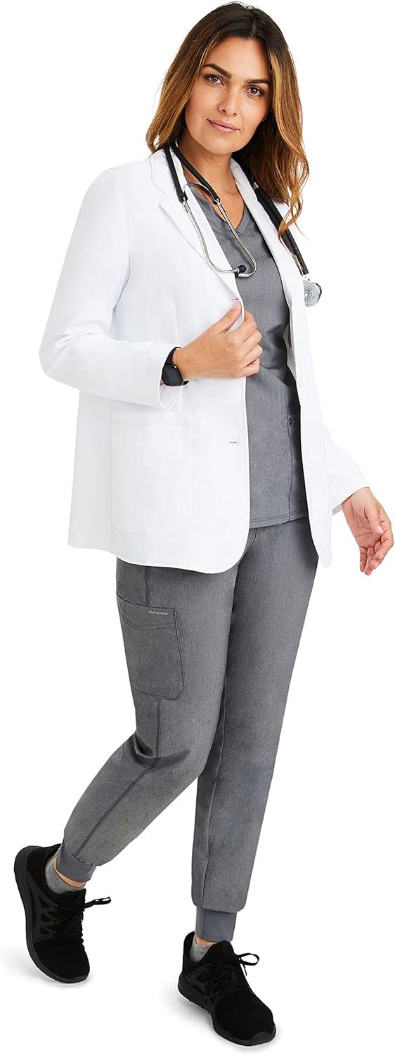 imageHealing Hands Lab Coat for Mens Luke Labcoat With 5 Pockets ampamp 2way Stretch Fabric 5151White