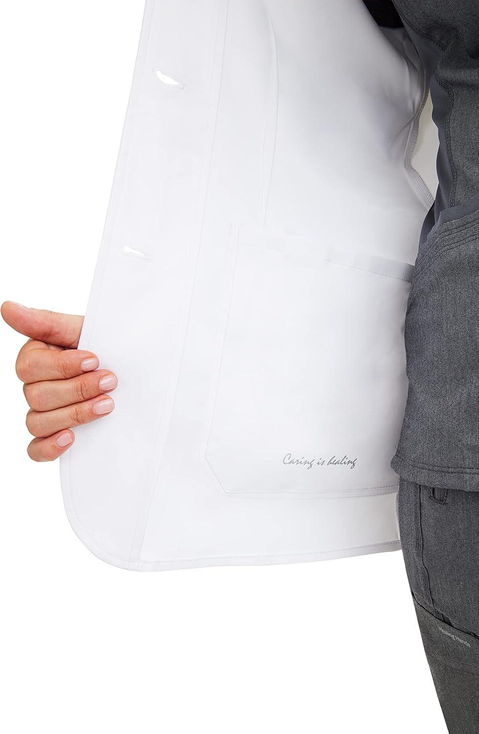imageHealing Hands Lab Coat for Mens Luke Labcoat With 5 Pockets ampamp 2way Stretch Fabric 5151White
