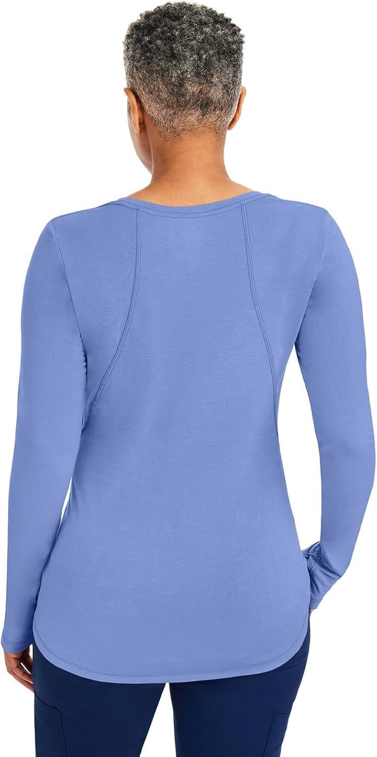 imageHealing Hands Mackenzie Womens Underscrub Long Sleeve Tee with Thumbholes Modern Fit Undershirt 5051Ciel 2 Pack