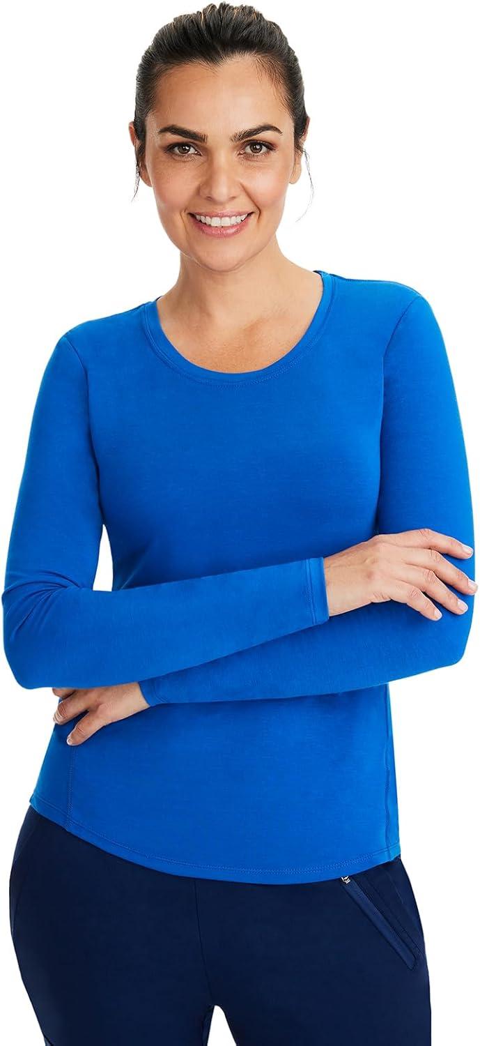imageHealing Hands Mackenzie Womens Underscrub Long Sleeve Tee with Thumbholes Modern Fit Undershirt 5051Royal 3 Pack