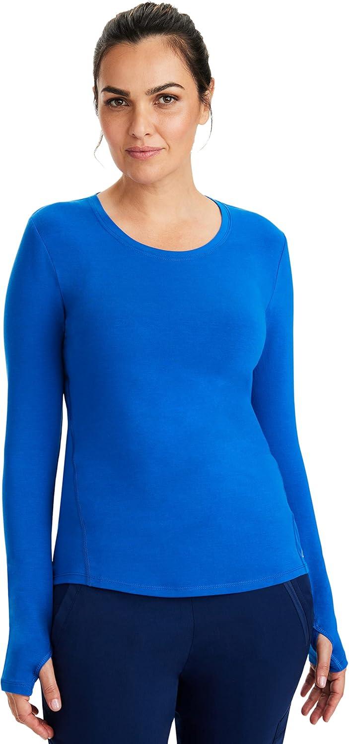 imageHealing Hands Mackenzie Womens Underscrub Long Sleeve Tee with Thumbholes Modern Fit Undershirt 5051Royal