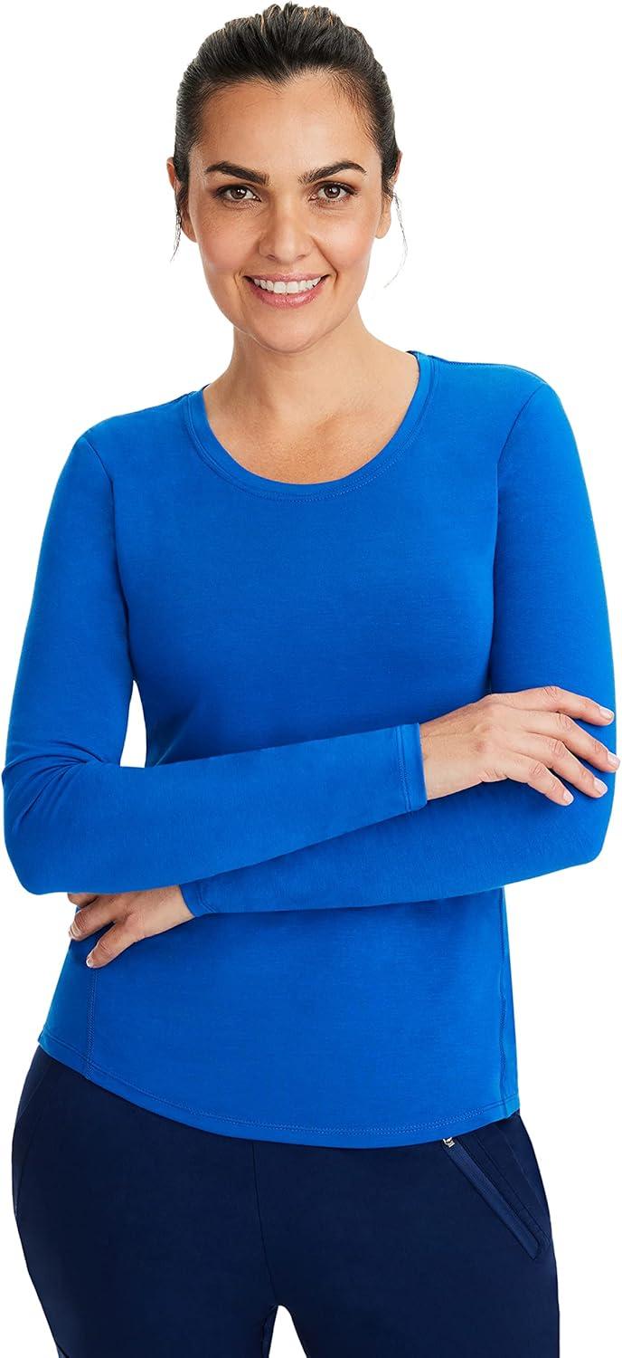imageHealing Hands Mackenzie Womens Underscrub Long Sleeve Tee with Thumbholes Modern Fit Undershirt 5051Royal