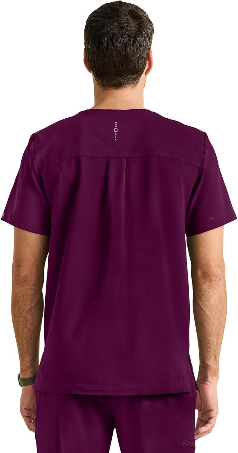 imageHealing Hands Mens Medical Scrub Top Spencer with 1 Pocket Moisture Wicking 360 Stretch ampamp Recycled Fibers 2381Wine