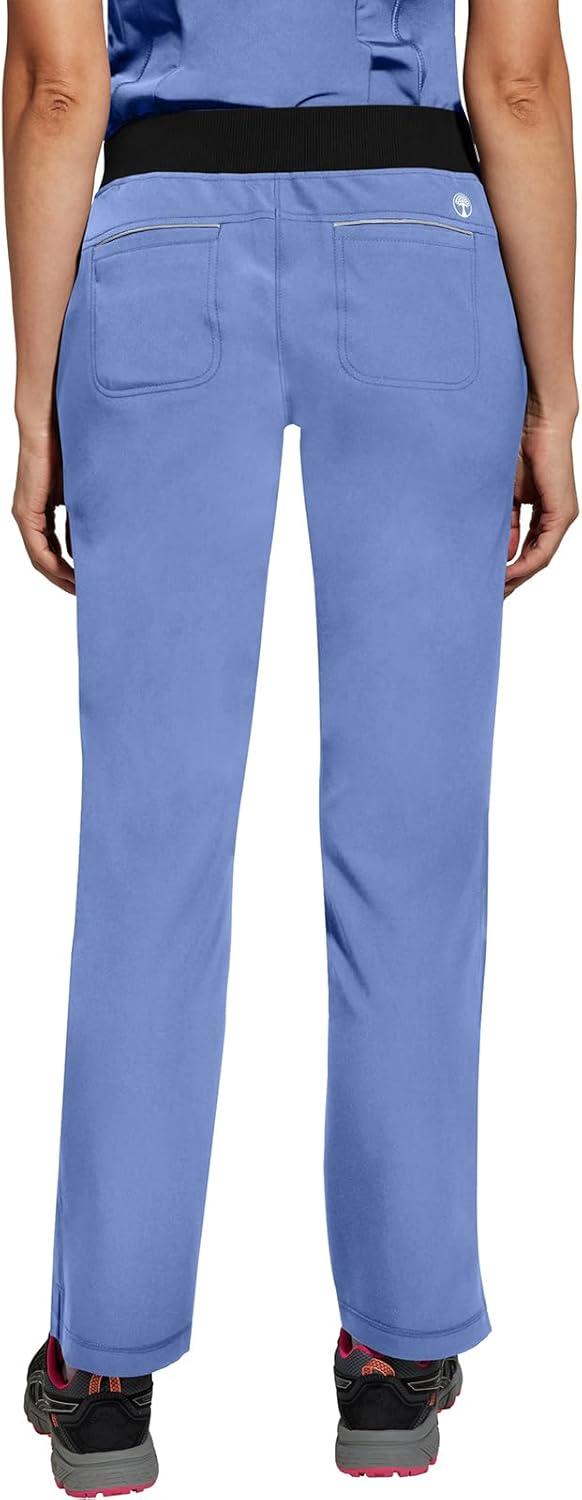 imageHealing Hands Women Scrub Pants with Rib Knit Waistband Moisture Wicking 360 Stretch and Recycled Fibers 9152Ceil