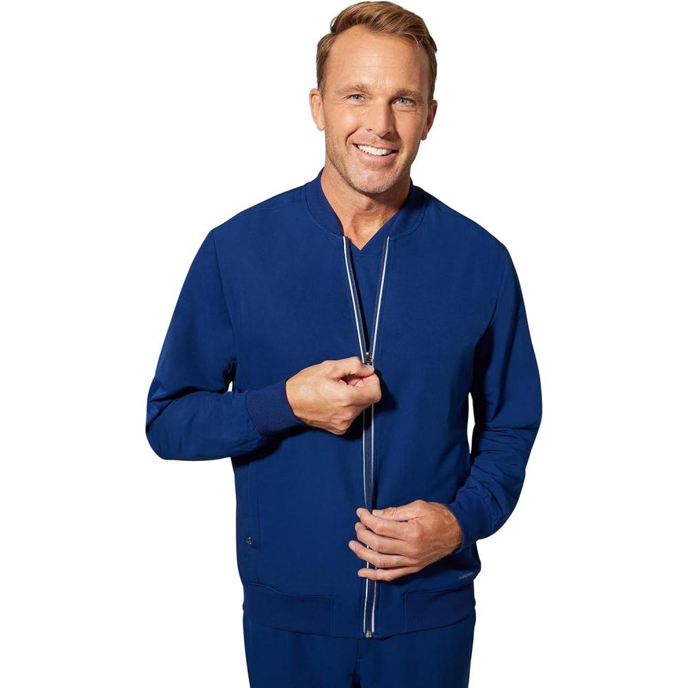 imageHealing Hands Samuel Bomber Jacket 6 Pockets Moisture Wicking 360 Stretch ampamp Recycled Fibers  5350Navy