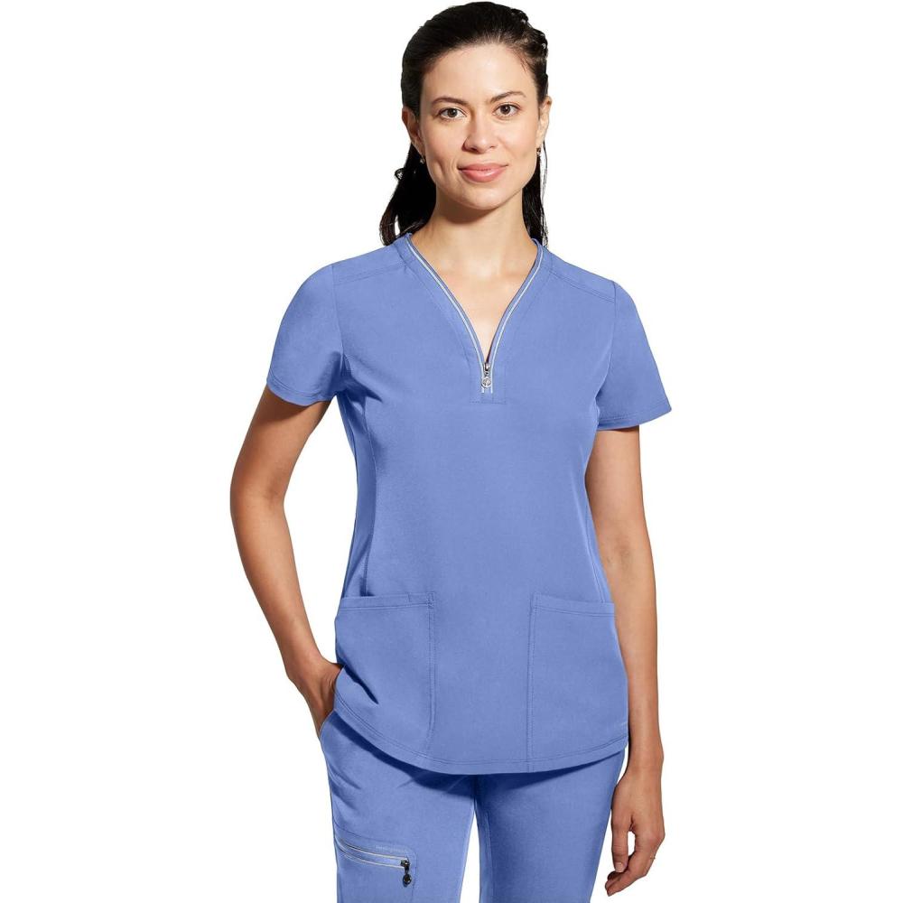 imageHealing Hands Scrub Top for Women Sonia Top with 3 Pockets Moisture Wicking 360 Stretch ampamp Recycled Fibers 2274Ceil