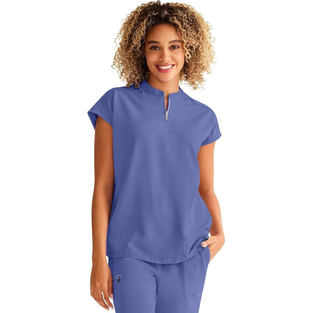 imageHealing Hands Women Medical Scrub Top Sandy Top with 2 Pockets Moisture Wicking 360 Stretch and Recycled Fiber  2286Ceil