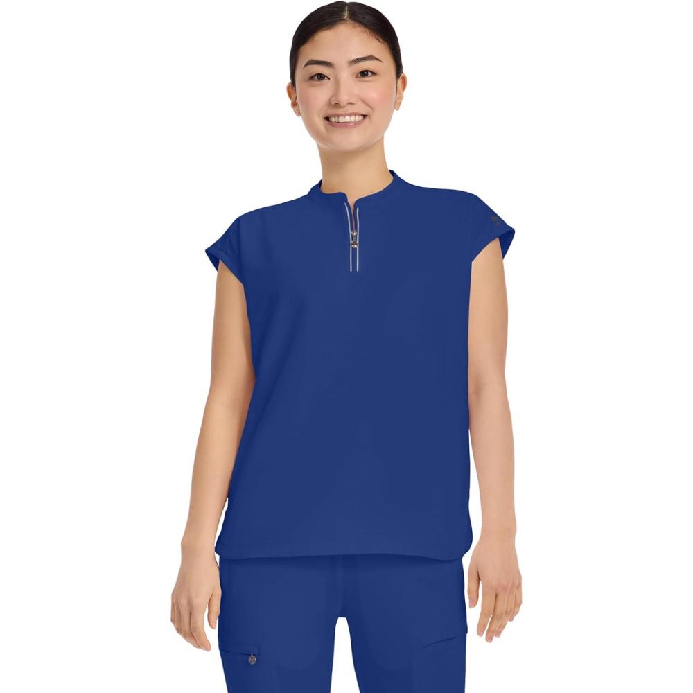 imageHealing Hands Women Medical Scrub Top Sandy Top with 2 Pockets Moisture Wicking 360 Stretch and Recycled Fiber 2286Galaxy Blue