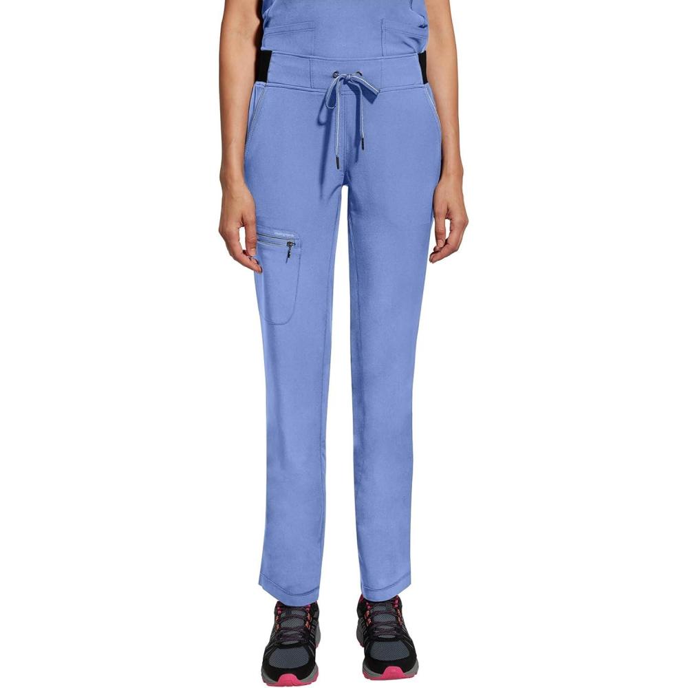 imageHealing Hands Women Scrub Pants with Rib Knit Waistband Moisture Wicking 360 Stretch and Recycled Fibers  9152Ceil