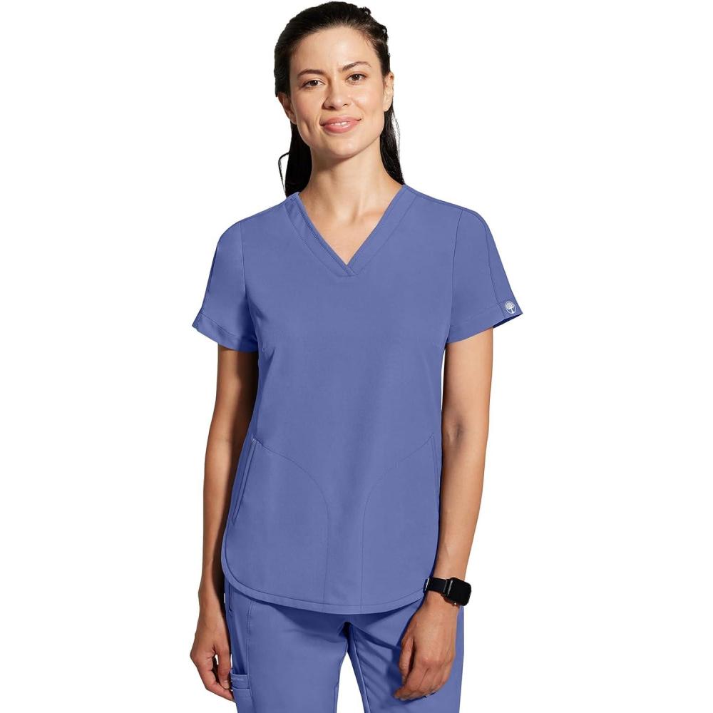 imageHealing Hands Womens Medical Scrub Top Skyler with 2 Pockets Moisture Wicking 360 Stretch ampamp Recycled Fiber 2285Ceil