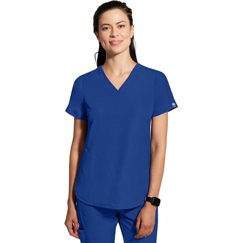 imageHealing Hands Womens Medical Scrub Top Skyler with 2 Pockets Moisture Wicking 360 Stretch ampamp Recycled Fiber 2285Royal