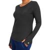 Healing Hands Mackenzie Women’s Underscrub, Long Sleeve Tee with Thumbholes, Modern Fit Undershirt- 5051(Black)