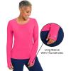 Healing Hands Mackenzie Women’s Underscrub, Long Sleeve Tee with Thumbholes, Modern Fit Undershirt- 5051(Carnation Pink – 3 Pack)