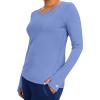 Healing Hands Mackenzie Women’s Underscrub, Long Sleeve Tee with Thumbholes, Modern Fit Undershirt- 5051(Ceil)