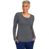 Healing Hands Mackenzie Women’s Underscrub, Long Sleeve Tee with Thumbholes, Modern Fit Undershirt- 5051(Heather Grey – 2 Pack)