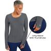 Healing Hands Mackenzie Women’s Underscrub, Long Sleeve Tee with Thumbholes, Modern Fit Undershirt- 5051(Heather Grey – 3 Pack)