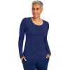 Healing Hands Mackenzie Women’s Underscrub, Long Sleeve Tee with Thumbholes, Modern Fit Undershirt- 5051(Navy – 2 Pack)