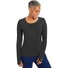 Healing Hands Mackenzie Women’s Underscrub, Long Sleeve Tee with Thumbholes, Modern Fit Undershirt- 5051(Navy / Black – 2 Pack)