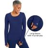 Healing Hands Mackenzie Women’s Underscrub, Long Sleeve Tee with Thumbholes, Modern Fit Undershirt- 5051(Navy / Black – 2 Pack)
