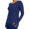 Healing Hands Mackenzie Women’s Underscrub, Long Sleeve Tee with Thumbholes, Modern Fit Undershirt- 5051(Navy)