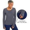 Healing Hands Mackenzie Women’s Underscrub, Long Sleeve Tee with Thumbholes, Modern Fit Undershirt- 5051(Pewter – 3 Pack)