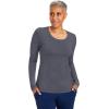 Healing Hands Mackenzie Women’s Underscrub, Long Sleeve Tee with Thumbholes, Modern Fit Undershirt- 5051(Pewter – 3 Pack)