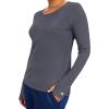 Healing Hands Mackenzie Women’s Underscrub, Long Sleeve Tee with Thumbholes, Modern Fit Undershirt- 5051(Pewter)