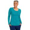 Healing Hands Mackenzie Women’s Underscrub, Long Sleeve Tee with Thumbholes, Modern Fit Undershirt- 5051(Teal – 2 Pack)