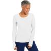Healing Hands Mackenzie Women’s Underscrub, Long Sleeve Tee with Thumbholes, Modern Fit Undershirt- 5051(White – 2 Pack)