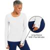 Healing Hands Mackenzie Women’s Underscrub, Long Sleeve Tee with Thumbholes, Modern Fit Undershirt- 5051(White – 3 Pack)