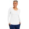 Healing Hands Mackenzie Women’s Underscrub, Long Sleeve Tee with Thumbholes, Modern Fit Undershirt- 5051(White – 3 Pack)