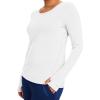 Healing Hands Mackenzie Women’s Underscrub, Long Sleeve Tee with Thumbholes, Modern Fit Undershirt- 5051(White)