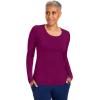 Healing Hands Mackenzie Women’s Underscrub, Long Sleeve Tee with Thumbholes, Modern Fit Undershirt- 5051(Wine – 2 Pack)