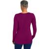 Healing Hands Mackenzie Women’s Underscrub, Long Sleeve Tee with Thumbholes, Modern Fit Undershirt- 5051(Wine / Black – 2 Pack)