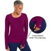 Healing Hands Mackenzie Women’s Underscrub, Long Sleeve Tee with Thumbholes, Modern Fit Undershirt- 5051(Wine / Black – 2 Pack)
