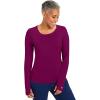 Healing Hands Mackenzie Women’s Underscrub, Long Sleeve Tee with Thumbholes, Modern Fit Undershirt- 5051(Wine / Black – 2 Pack)