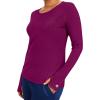 Healing Hands Mackenzie Women’s Underscrub, Long Sleeve Tee with Thumbholes, Modern Fit Undershirt- 5051(Wine)