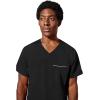 Healing Hands Men’s Scrub Top Steven Top with 3 Pockets, Moisture Wicking, 360° Stretch & Recycled Fibers – 2382(Black)