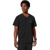 Healing Hands Men’s Scrub Top Steven Top with 3 Pockets, Moisture Wicking, 360° Stretch & Recycled Fibers – 2382(Black)