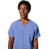 Healing Hands Men’s Scrub Top Steven Top with 3 Pockets, Moisture Wicking, 360° Stretch & Recycled Fibers – 2382(Ceil)