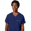 Healing Hands Men’s Scrub Top Steven Top with 3 Pockets, Moisture Wicking, 360° Stretch & Recycled Fibers – 2382(Navy)