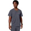 Healing Hands Men’s Scrub Top Steven Top with 3 Pockets, Moisture Wicking, 360° Stretch & Recycled Fibers – 2382(Pewter)