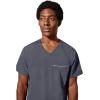 Healing Hands Men’s Scrub Top Steven Top with 3 Pockets, Moisture Wicking, 360° Stretch & Recycled Fibers – 2382(Pewter)