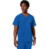 Healing Hands Men’s Scrub Top Steven Top with 3 Pockets, Moisture Wicking, 360° Stretch & Recycled Fibers – 2382(Royal)