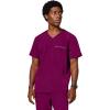 Healing Hands Men’s Scrub Top Steven Top with 3 Pockets, Moisture Wicking, 360° Stretch & Recycled Fibers – 2382(Wine)