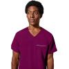 Healing Hands Men’s Scrub Top Steven Top with 3 Pockets, Moisture Wicking, 360° Stretch & Recycled Fibers – 2382(Wine)